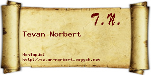 Tevan Norbert névjegykártya